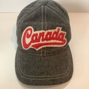 Canadian Olympic Hat Cap Adjustable Wool Blend Gray Red Team Canada